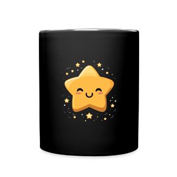 Laughing Star Night Sky Fun Gift - Full Colour Mug - black - Front