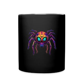 Buntes abstraktes Spinnen Design Spinnentiere - Tasse einfarbig - Schwarz - Vorne