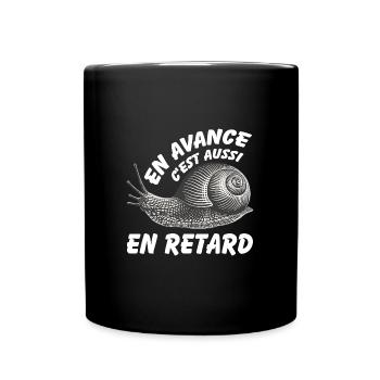 En avance c'est aussi en retard Escargot de vigne - Mug uni - noir - Devant