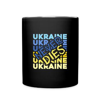 UKRAINE support Zelensky slava ukraini - Full Colour Mug - black - Front