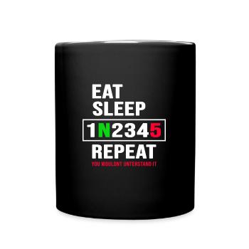 Motorrad motor-biker Motorradfahrer - Tasse einfarbig - Schwarz - Vorne