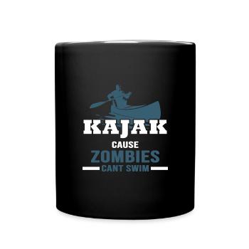 Kayak, Canoe, Paddling, River-Adventure, Zombie-Kayak - Full Colour Mug - black - Front