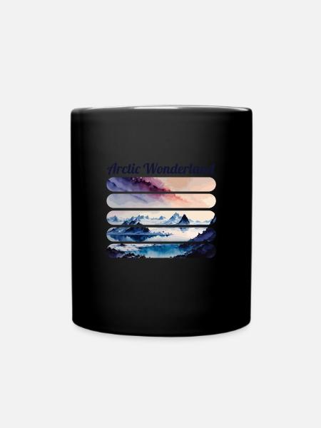 Arctic Wonderland Outdoor Mountains Wildlife - Full Colour Mug - black