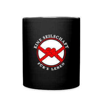 Seilschaft Klettern Kletterpartner "Toprope" - Tasse einfarbig - Schwarz - Vorne
