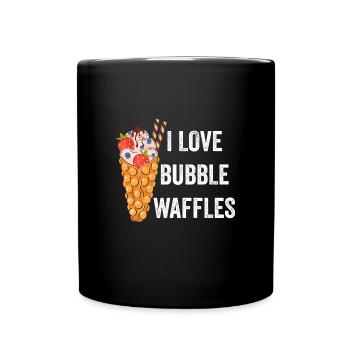 L’amour pour les gaufres à bulles et la crème glacée - Mug uni - noir - Devant
