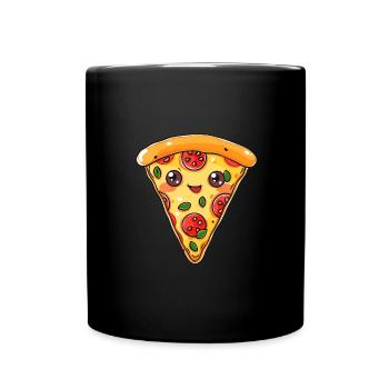 DRÔLE DE VISAGE DE PIZZA AMATEUR DE RESTAURATION RAPIDE - Mug uni - noir - Devant
