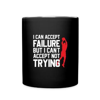 Design de basket-ball cool avec un dicton motivant - Mug uni - noir - Devant