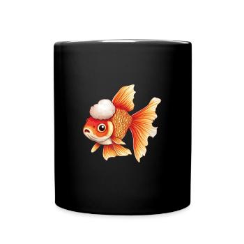 Schleierschwanz Goldfisch - Tasse einfarbig - Schwarz - Vorne