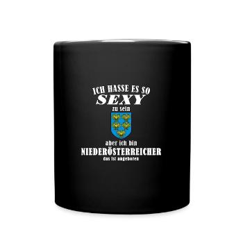 Stolzer Niederösterreicher – Angeboren Sexy - Tasse einfarbig - Schwarz - Vorne