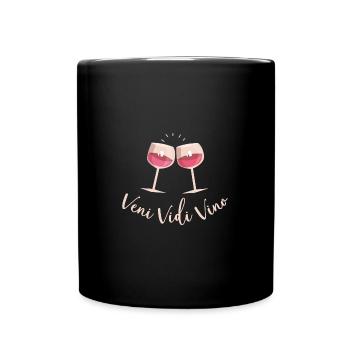 Veni Vidi Vino | Wine lover - Full Colour Mug - black - Front