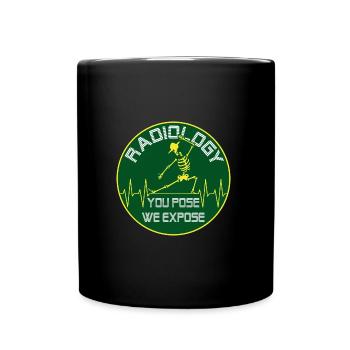 Radiology - dancing skeleton - Full Colour Mug - black - Front