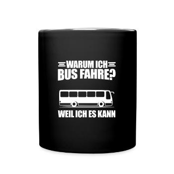 Busfahrer Ausbildung bestanden Linienbus Busfahren - Tasse einfarbig - Schwarz - Vorne
