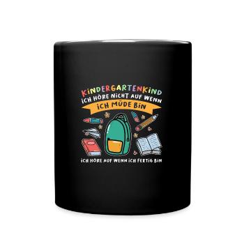 Kindergarten Anfang Kindergartenanfänger Geschenk - Tasse einfarbig - Schwarz - Vorne