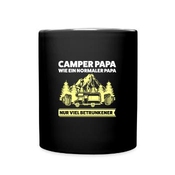 Camper Papa Camping Geschenk - Tasse einfarbig - Schwarz - Vorne