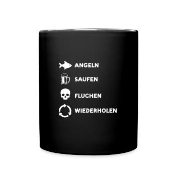 Angeln Fisch Fischer Angler Angeln Geschenk - Tasse einfarbig - Schwarz - Vorne