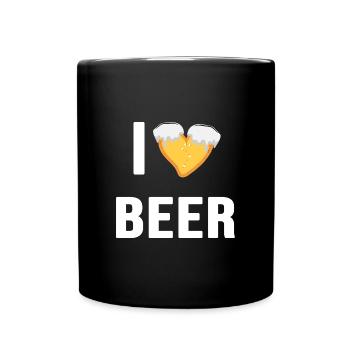 bier biergarten trinkspruch i love beer - Tasse einfarbig - Schwarz - Vorne
