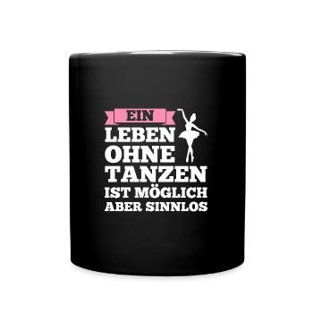 Ballerina Mädchen Balletttanz Geschenk - Tasse einfarbig - Schwarz - Vorne