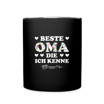 Oma Großmutter Großeltern Geschenk - Tasse einfarbig - Schwarz - Vorne