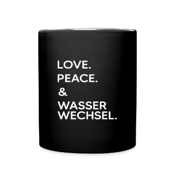 Koi Wasserwechsel im Koiteich Koikarpfen - Tasse einfarbig - Schwarz - Vorne