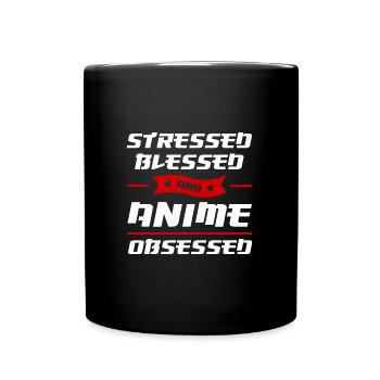 Anime merch Anime Anime Merchandise Geschenk - Tasse einfarbig - Schwarz - Vorne
