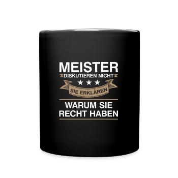 Meister Prüfung Meisterbrief Geschenk - Tasse einfarbig - Schwarz - Vorne