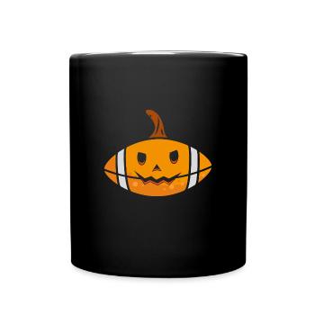 Halloween Football Pumpkin - Full Colour Mug - black - Front