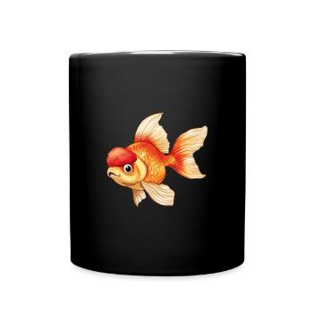 Schleierschwanz Oranda Goldfisch - Tasse einfarbig - Schwarz - Vorne