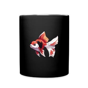 Schleierschwanz Oranda Goldfisch - Tasse einfarbig - Schwarz - Vorne