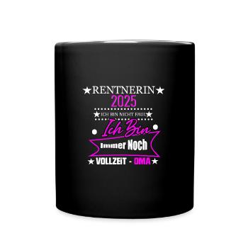 Rente Ruhestand Rentner Geschenk - Tasse einfarbig - Schwarz - Vorne