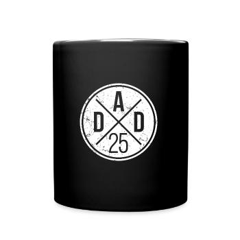 Dad 25 Vater Baby Papa 2025 grunge - Tasse einfarbig - Schwarz - Vorne