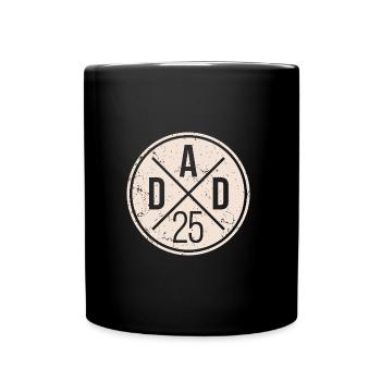 Dad 25 Vater Baby Papa 2025 Grunge - Tasse einfarbig - Schwarz - Vorne