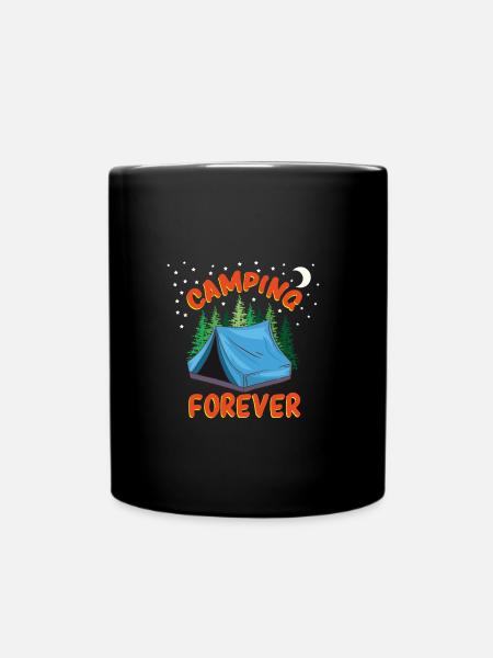 Camping Forever - Full Colour Mug - black