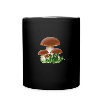 Chasseur d’éponges cèpes - Mug uni - noir - Devant