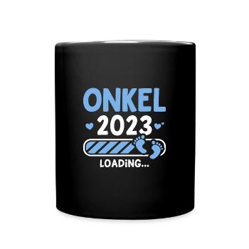 Onkel 2023 loading Werdender Patenonkel Geschenk - Tasse einfarbig - Schwarz - Vorne