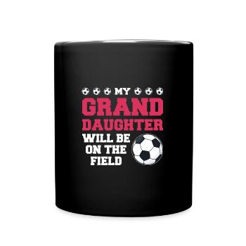 Fußball Oma Enkelin Fußball Oma Sport Geschenk - Tasse einfarbig - Schwarz - Vorne