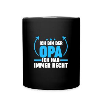 Opa Großvater Großväter Geschenk - Tasse einfarbig - Schwarz - Vorne