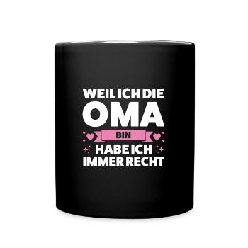 Oma Großmutter Enkelkinder Geschenk - Tasse einfarbig - Schwarz - Vorne