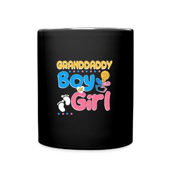 Pink or Blue Granddaddy Loves You Best Grandpa - Full Colour Mug - black - Front