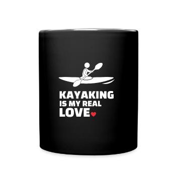 Ich Liebe Kajakfahren - Tasse einfarbig - Schwarz - Vorne