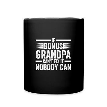 Stief-Opa Bonus-Opa Stief-Großvater Geschenk - Tasse einfarbig - Schwarz - Vorne