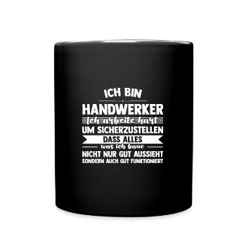 Handwerker Beruf Werkzeug Geschenk - Tasse einfarbig - Schwarz - Vorne
