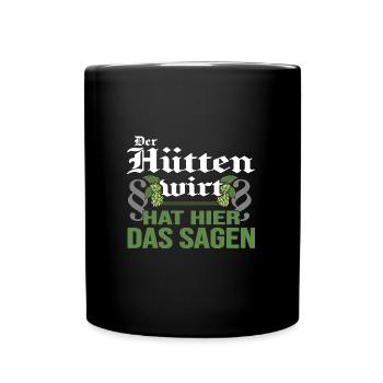 Hüttenwirt Berghütte Almwirtschaft almwiesn - Tasse einfarbig - Schwarz - Vorne