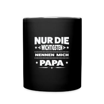 Papa Familie Vater Geschenk - Tasse einfarbig - Schwarz - Vorne