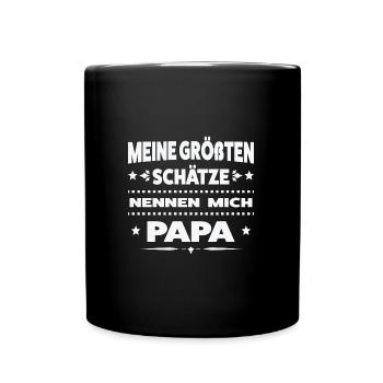 Papa Familie Vatersein Geschenk - Tasse einfarbig - Schwarz - Vorne