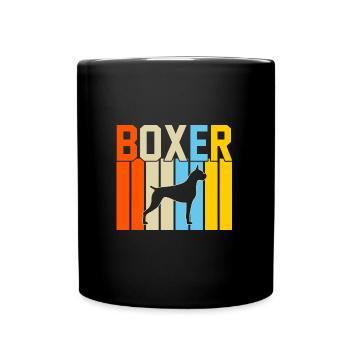 Boxer Retro-Design Boxer Geschenk - Tasse einfarbig - Schwarz - Vorne