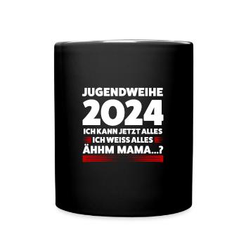 Jugendweihe 2024 Jugend Jugendfeier 2024 Geschenk - Tasse einfarbig - Schwarz - Vorne