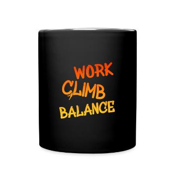 Klettern, Kletterer, Climb - Tasse einfarbig - Schwarz - Vorne