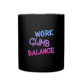 Klettern Bouldern - Tasse einfarbig - Schwarz - Vorne