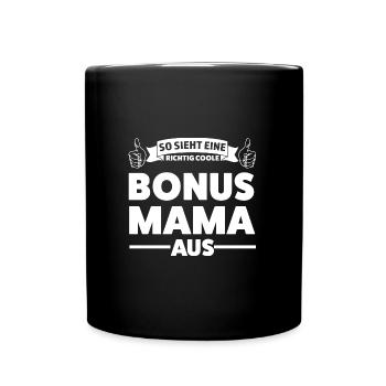Stiefmutter Familie Stiefmama Geschenk - Tasse einfarbig - Schwarz - Vorne