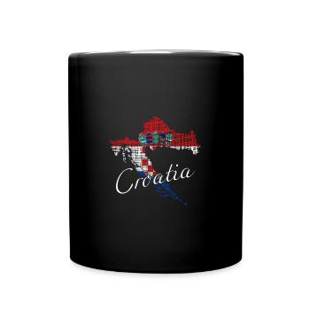 Kroatien Croatia - Tasse einfarbig - Schwarz - Vorne
